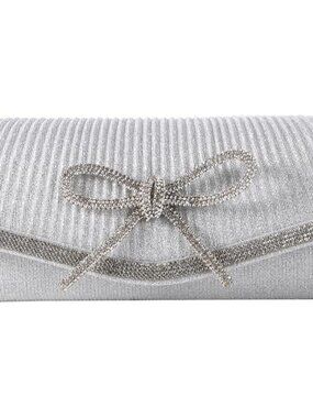 Women's Fashion Bowknot Rhinestone Evening Handbag Ladies' Shiny Clutch Bag
